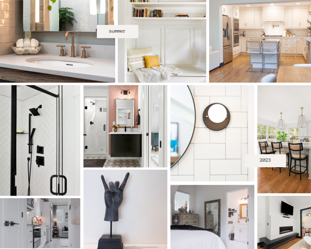 A selection of high-quality construction materials, including wood, stone, and metal, for a Nashville home project.