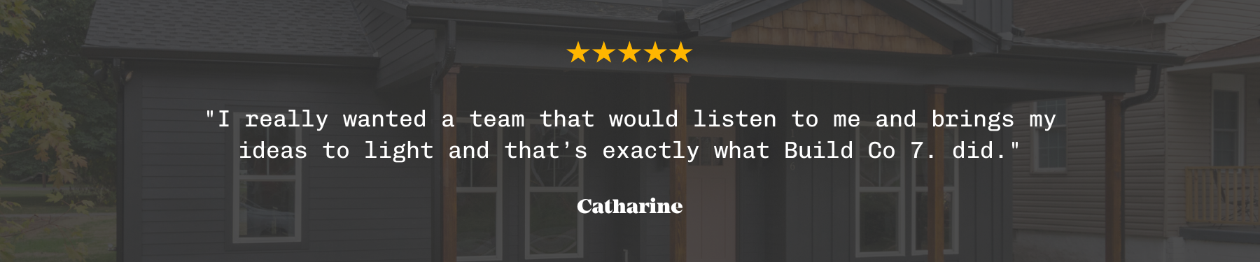Positive customer review for BuildCo7, custom home builder in East Nashville, TN