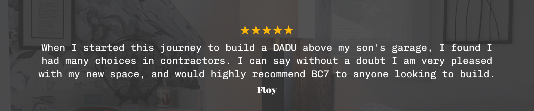 Positive customer review for BuildCo7, custom home builder in East Nashville, TN